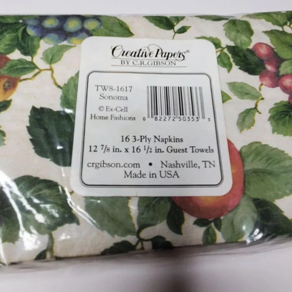 Lot Of 3 New Sealed Napkin Lot Dinner Lunch Napkins Paula Deen, Artstyle, Gibson